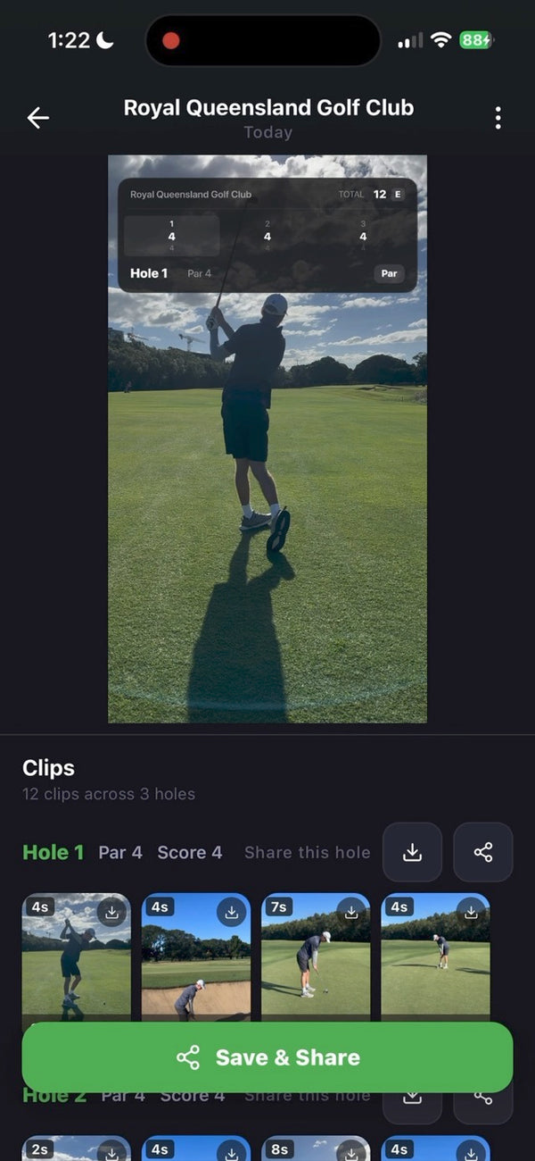 A Clippar round with its reel and scorecard