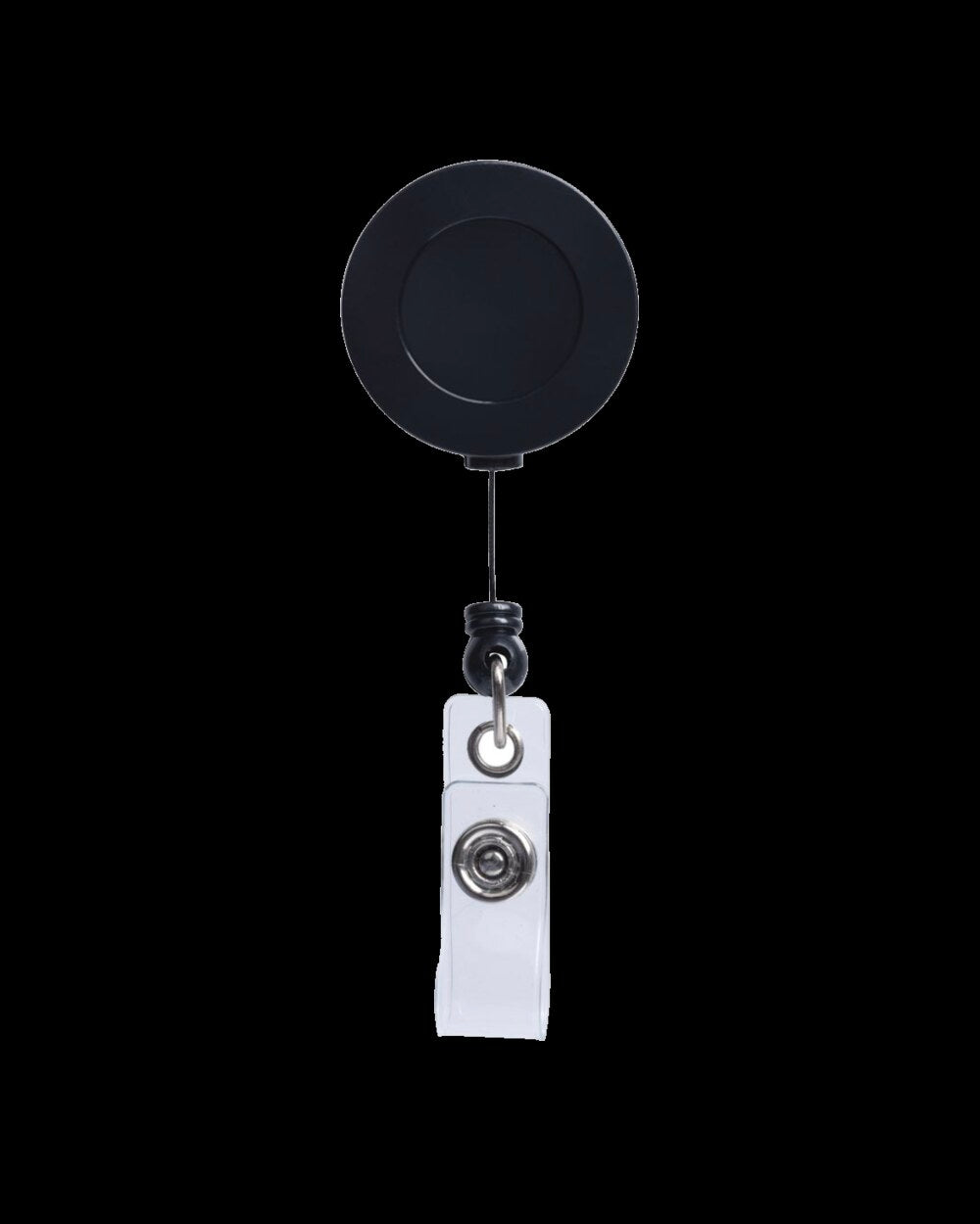 The badge reel that clips the clicker to a belt loop