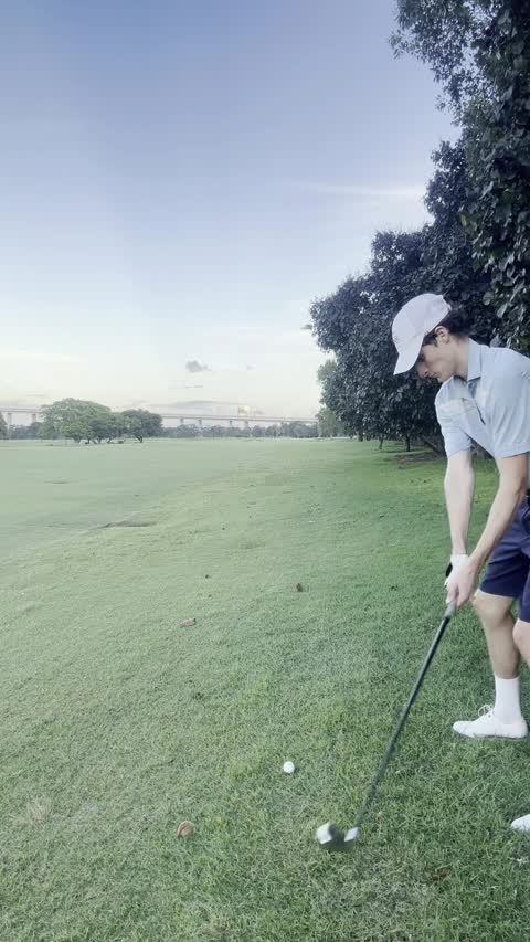 A golfer mid-swing captured by Clippar